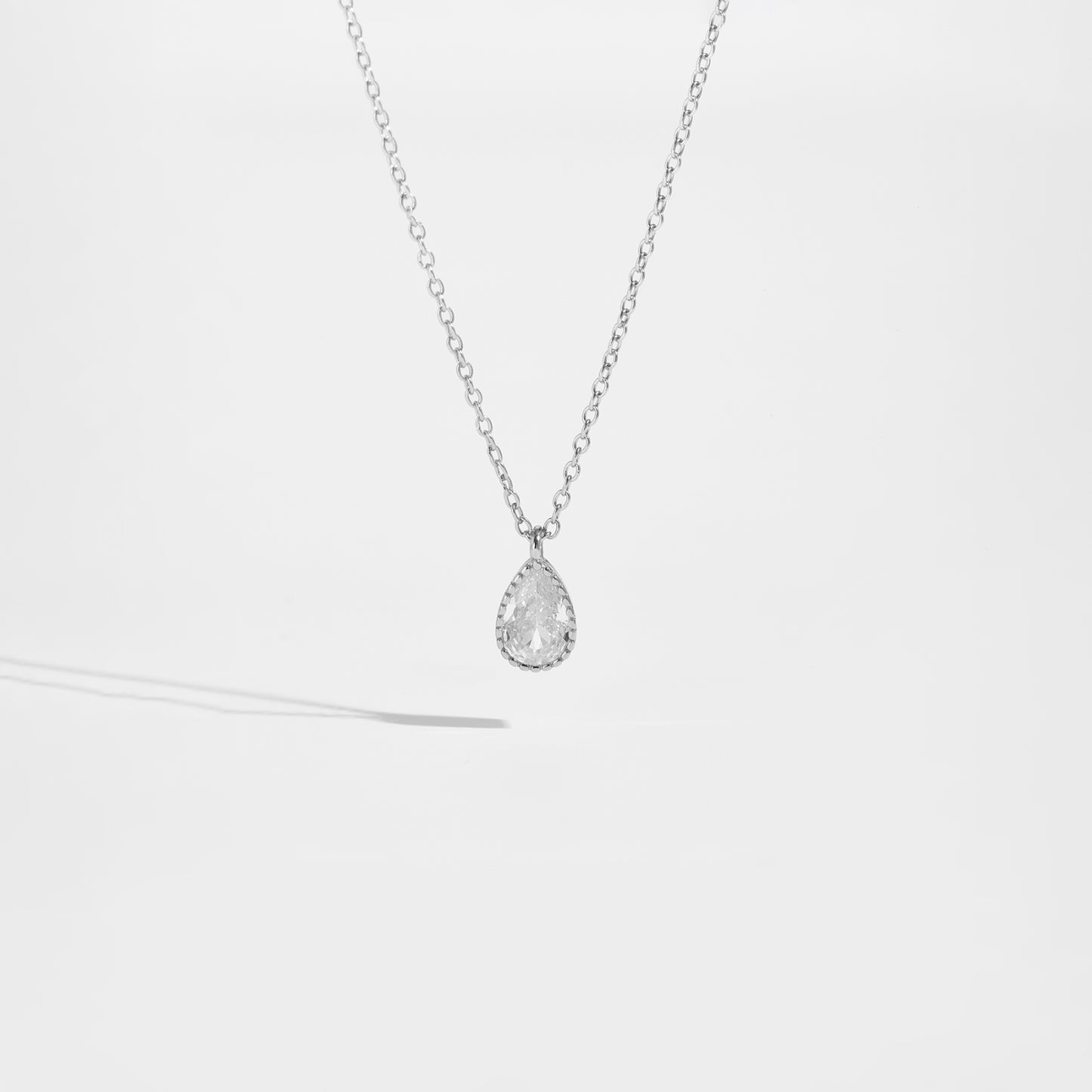 Cadena Gota Circonia Plata 925 - Rodio