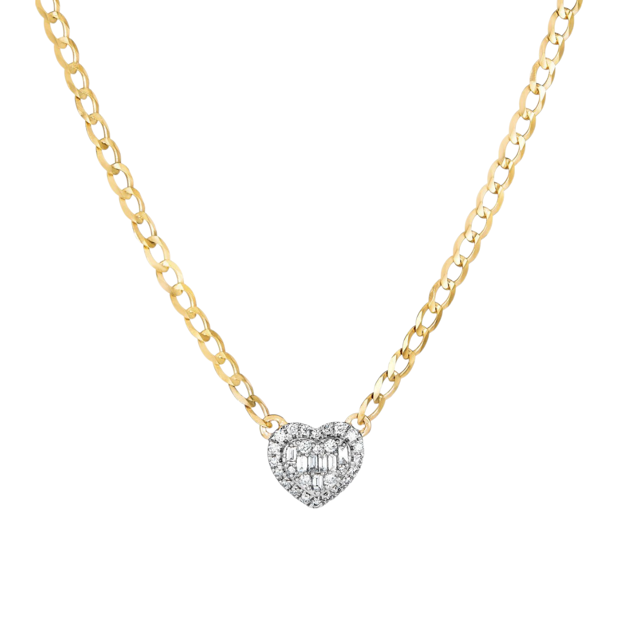 Collar Corazón Brillante – Plata 925 con Baño de Oro 18K