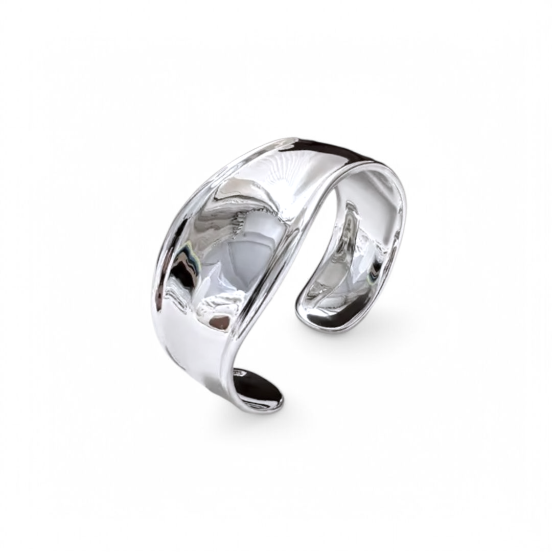 Esclava Cuff Ancha Plata 925 - Rodio