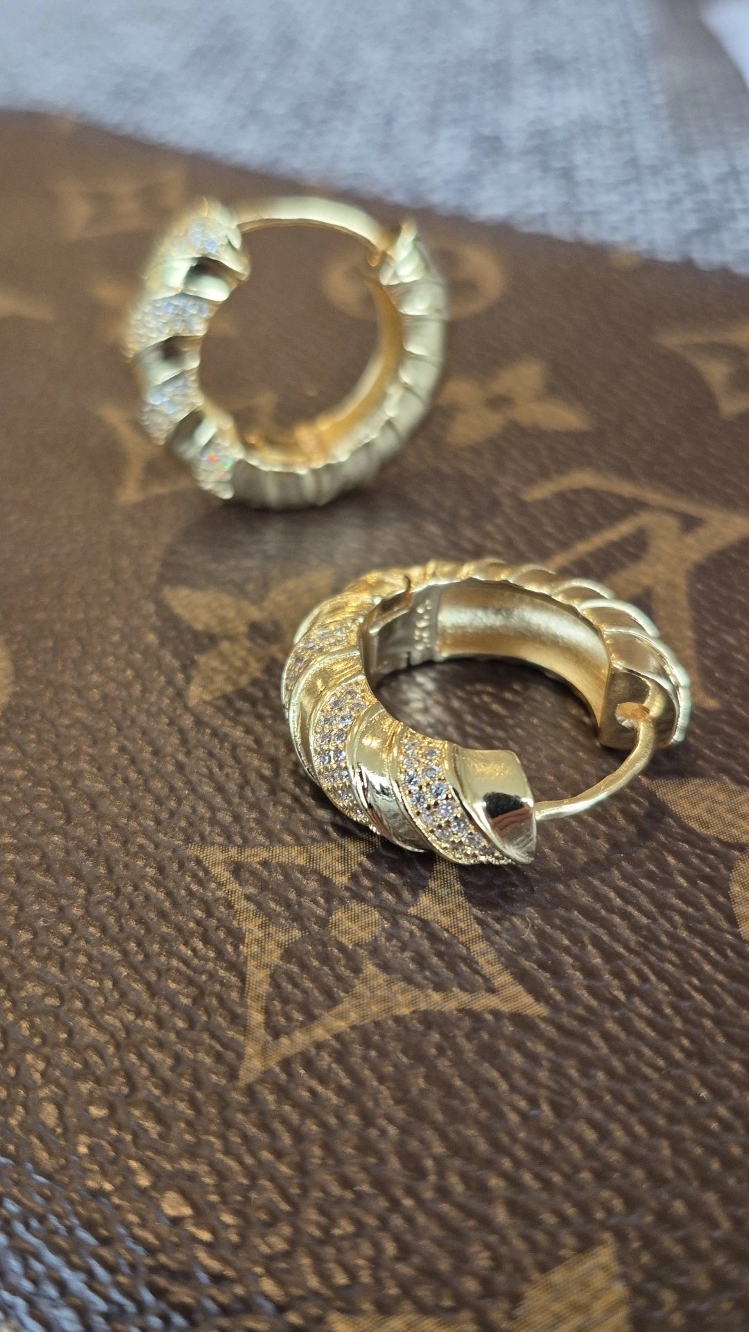 Argollas Chunky Circones Plata 925 - Oro 18k