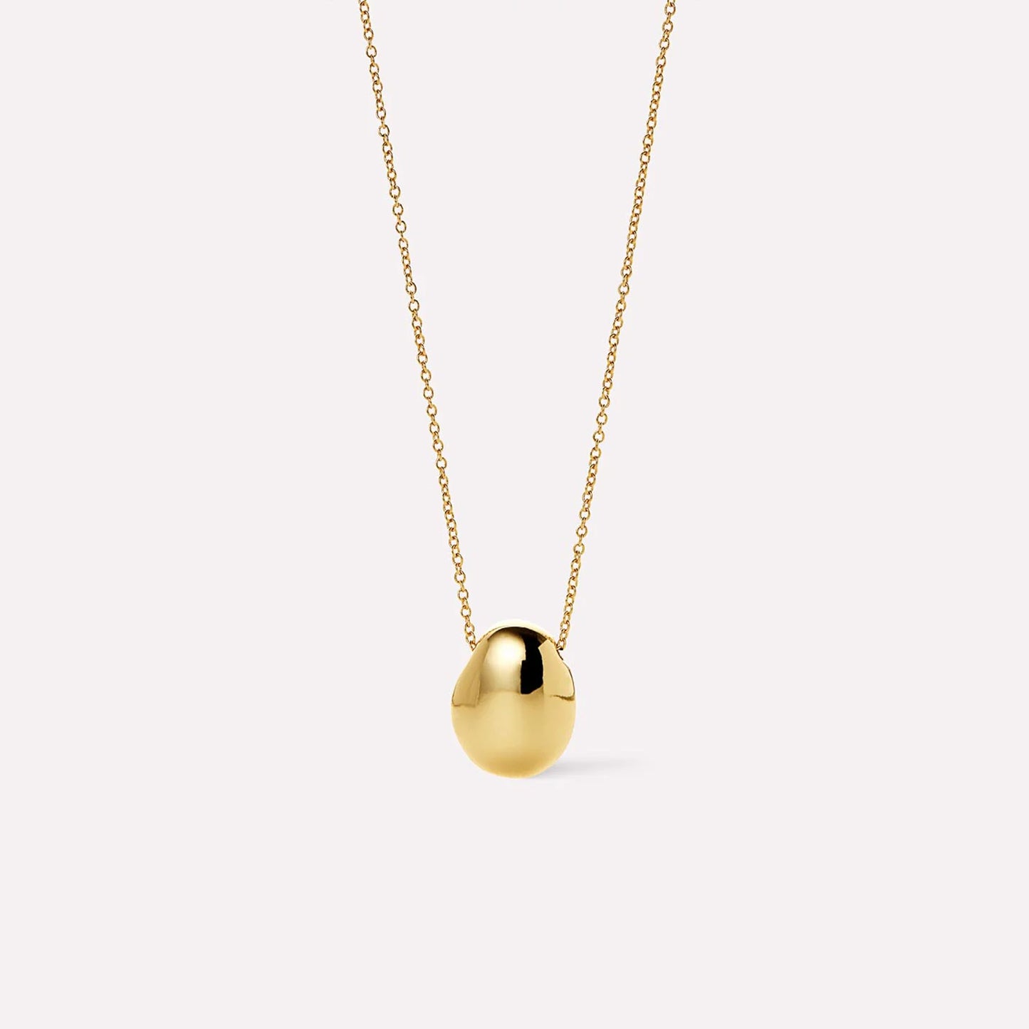 Collar Gota Pulida Plata 925 - Oro 18k