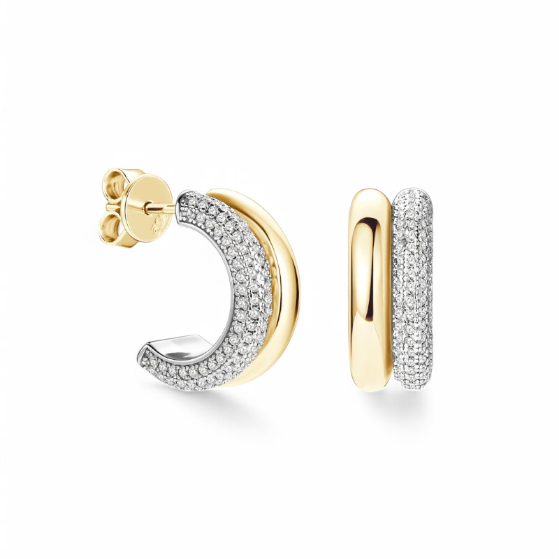 Argollas Moissanitas Plata 925 - 18k