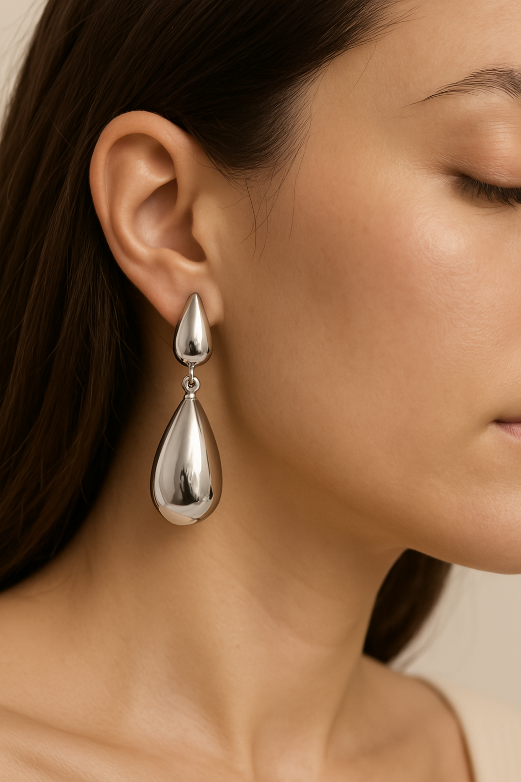Aros Gotas Plateado