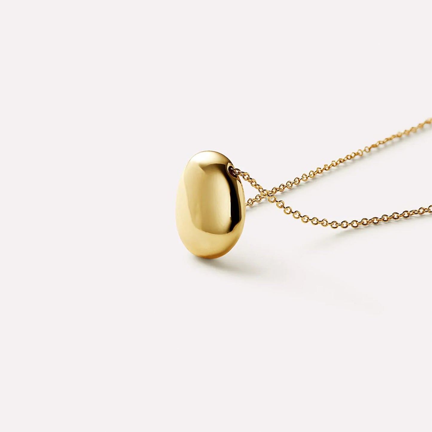 Collar Gota Pulida Plata 925 - Oro 18k