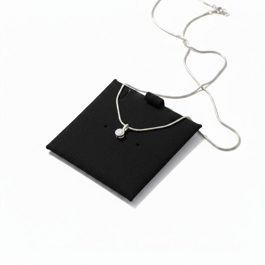 Collar Punto de Luz Bisel - Baño de Rodio