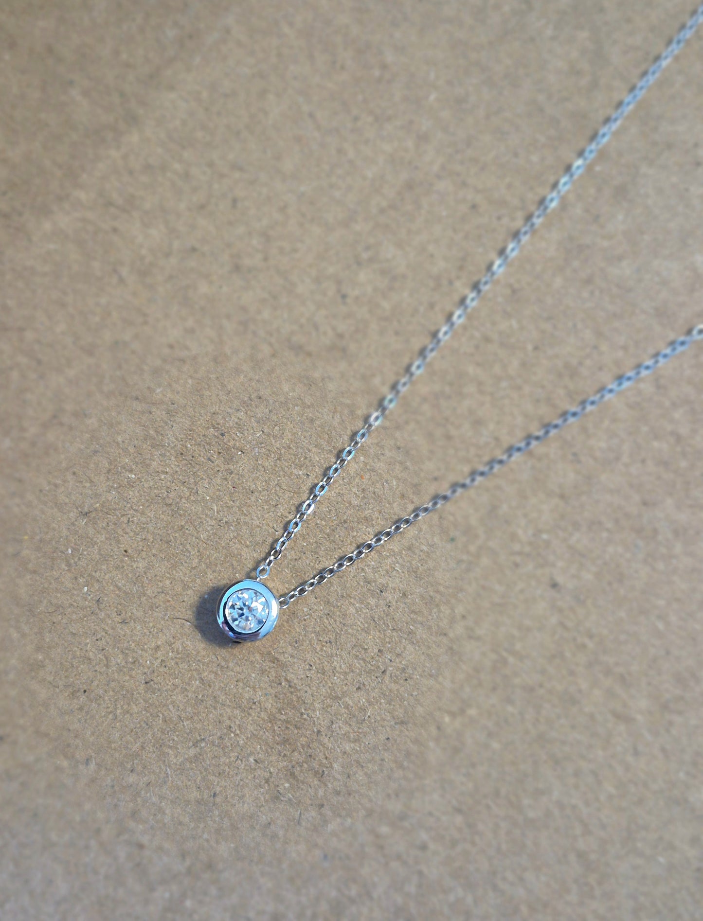 Cadena Punto de Luz Moissanita Bisel 4mm - Plata 925