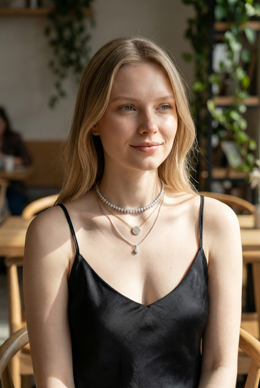 Cadena Ajustable Dije Flor - Baño de Plata 925