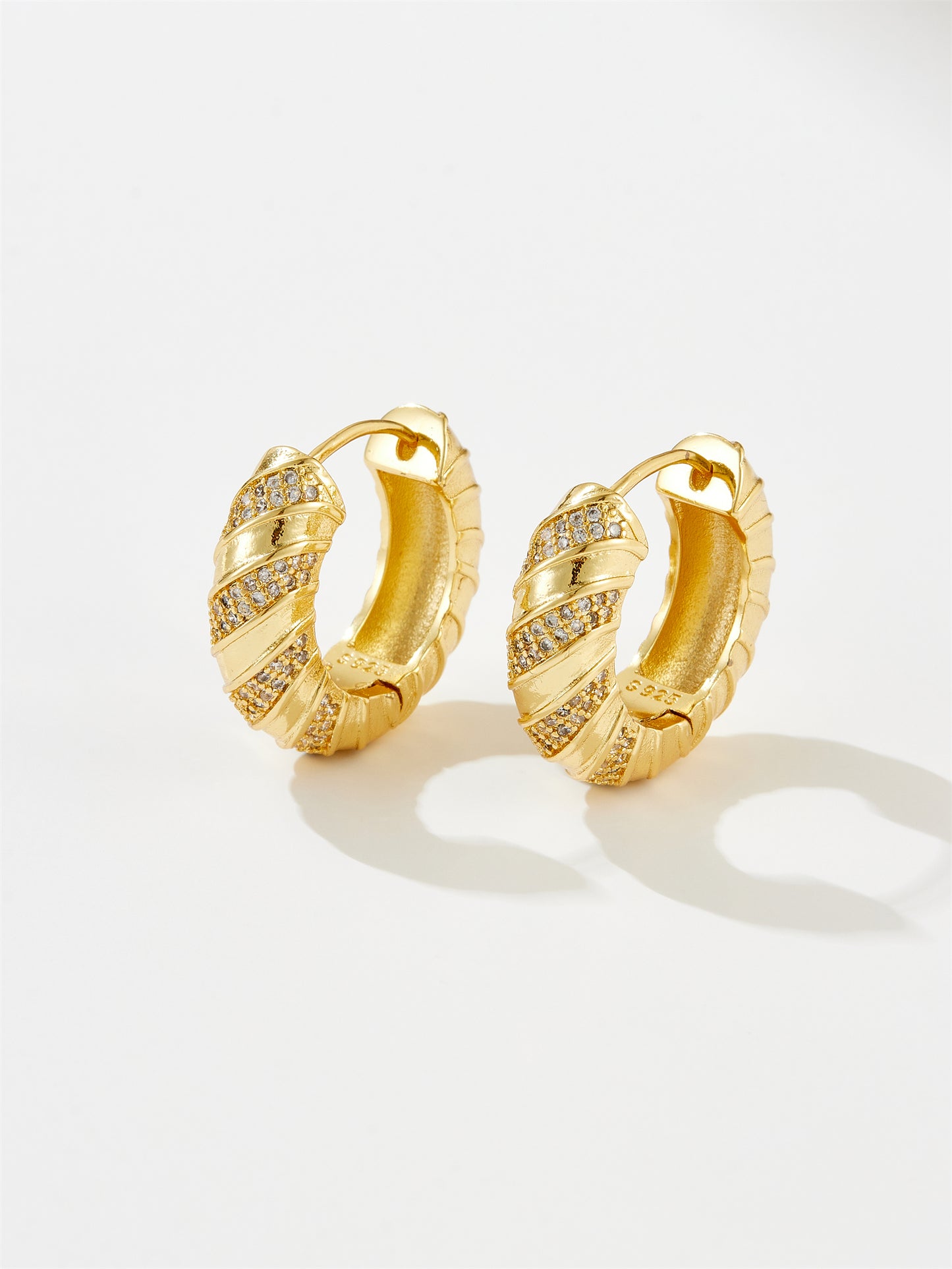 Argollas Chunky Circones Plata 925 - Oro 18k