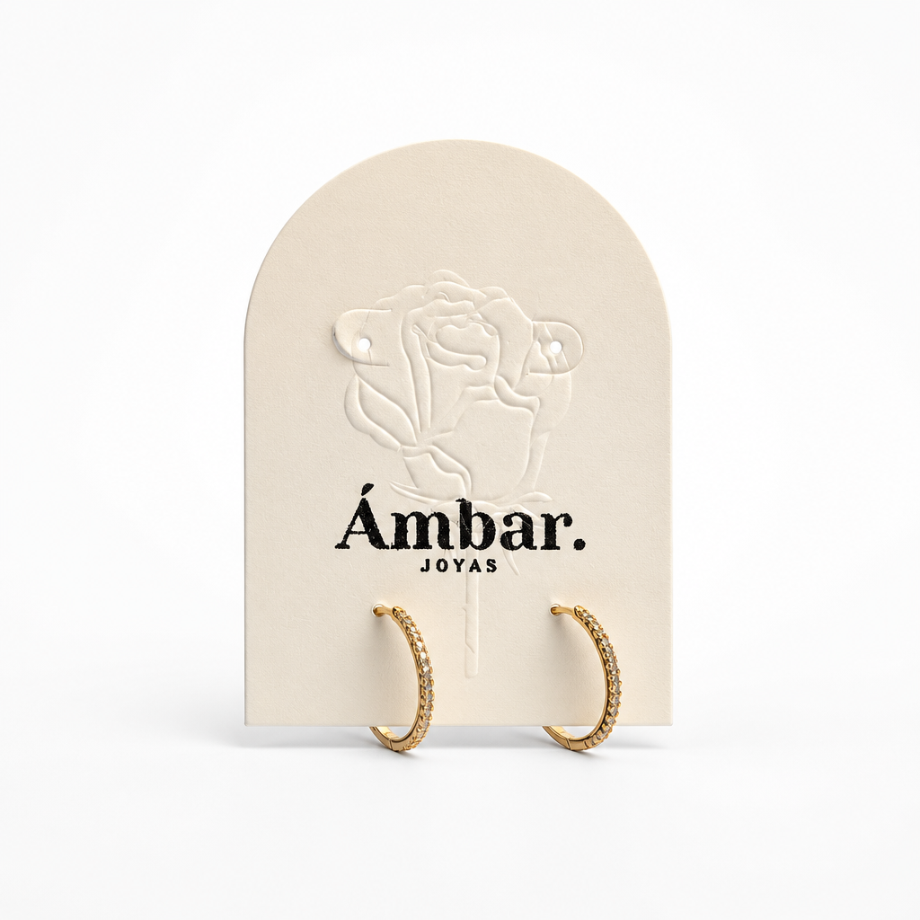 Argollas Pavé 2cm - Baño de Oro 18k