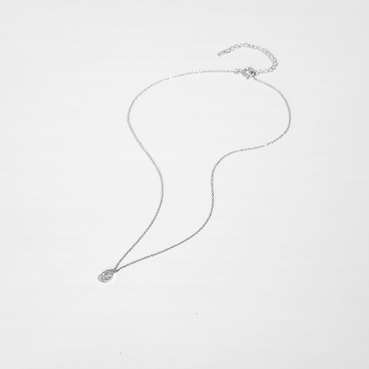 Cadena Gota Circonia Plata 925 - Rodio