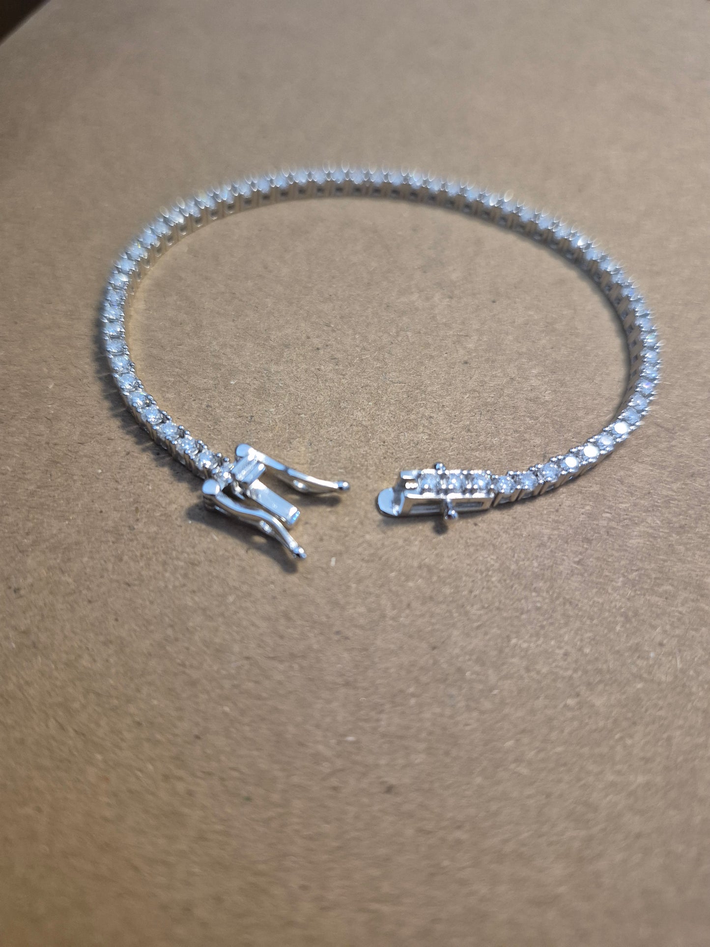 Pulsera Tennis Moissanitas Corte Brillante 2mm - Plata 925