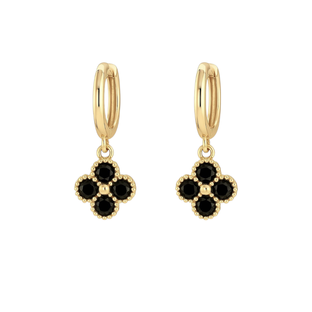 Aros Trébol Mini Clovers Negro