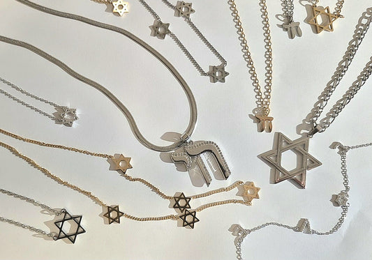 Collar 5 Estrellas de David Acero Inoxidable