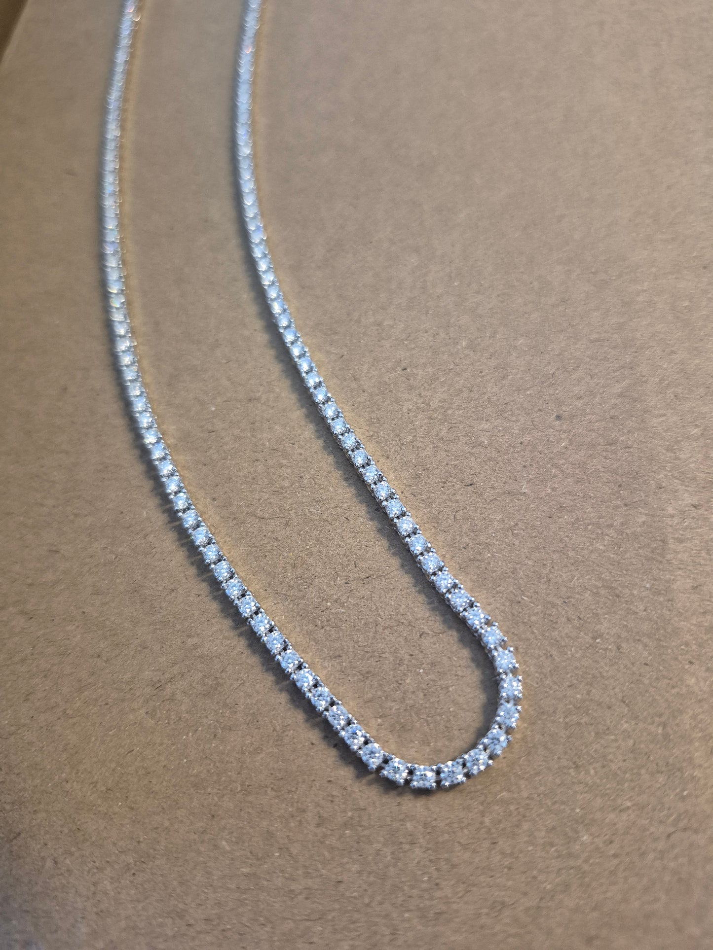 Collar Tennis Moissanitas 2mm en Plata 925