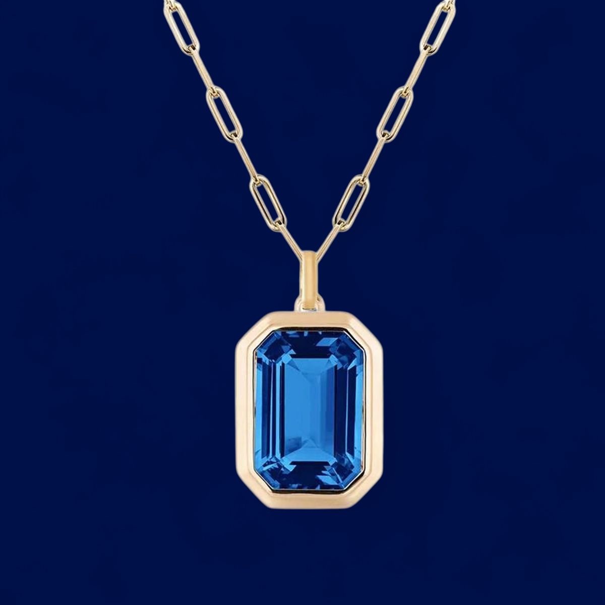 Cadena Gosh Azul - Baňo Oro 18k