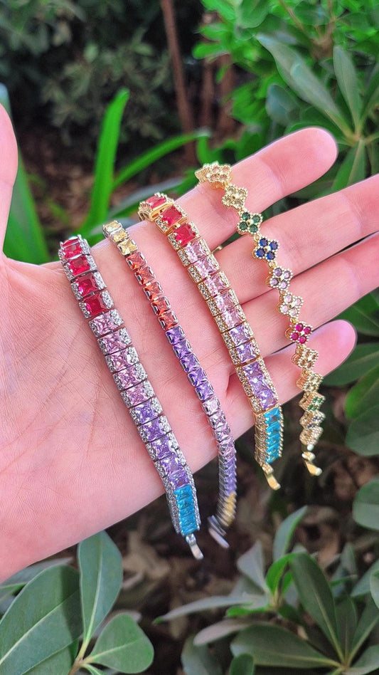 Pulsera Tennis  Rainbow Pastels