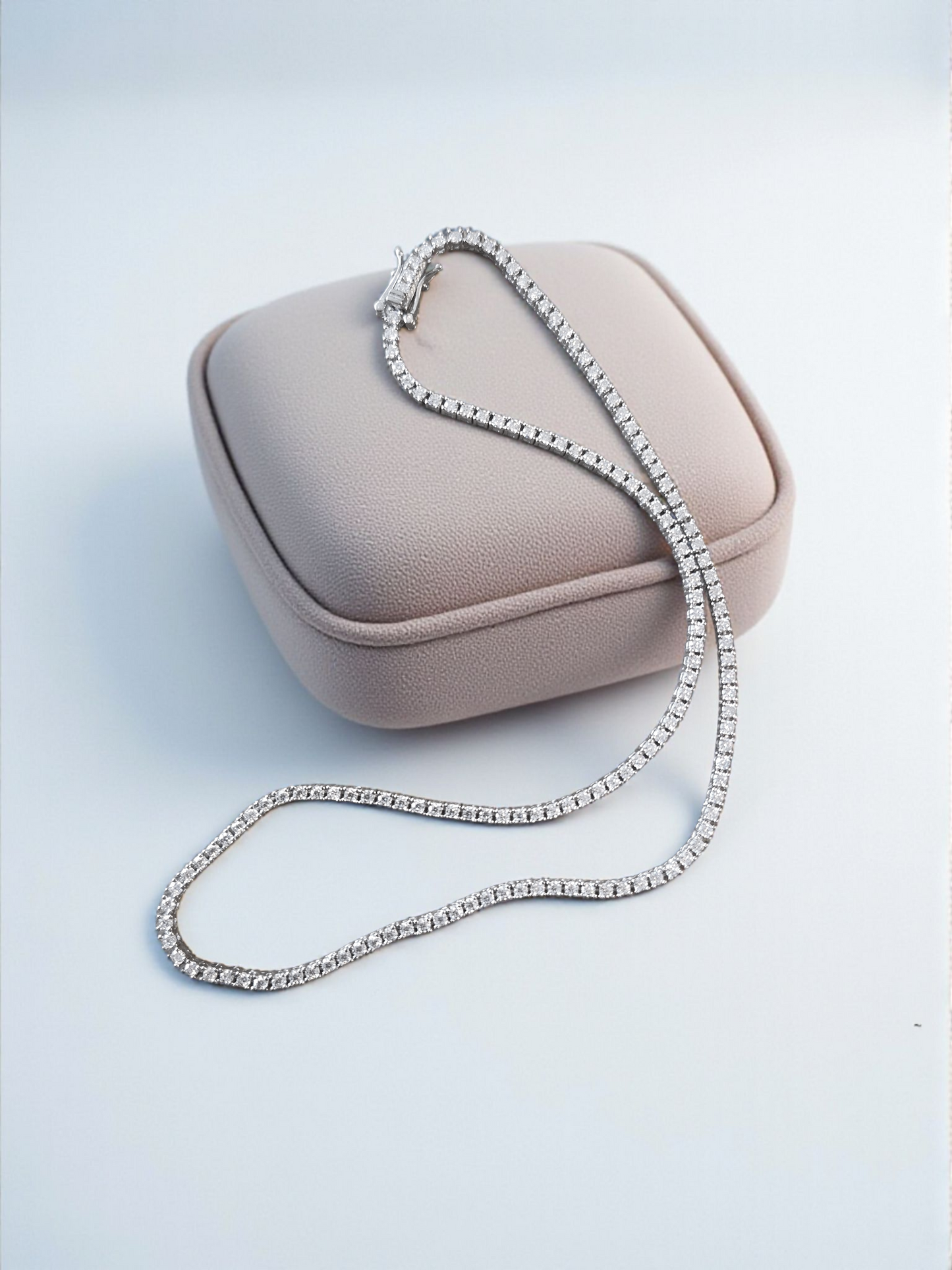 Collar Tennis Moissanitas 2mm en Plata 925