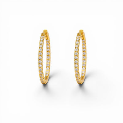 Argollas Pavé 2cm - Baño de Oro 18k