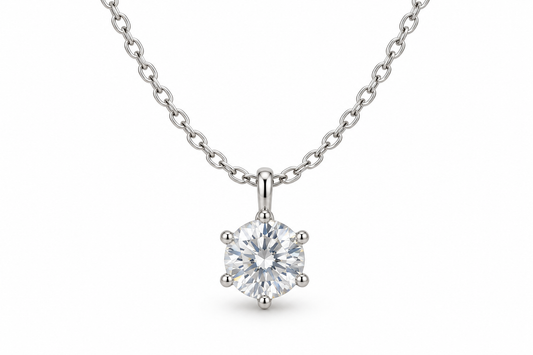 Collar Solitario Seis Garras – Baño de Plata