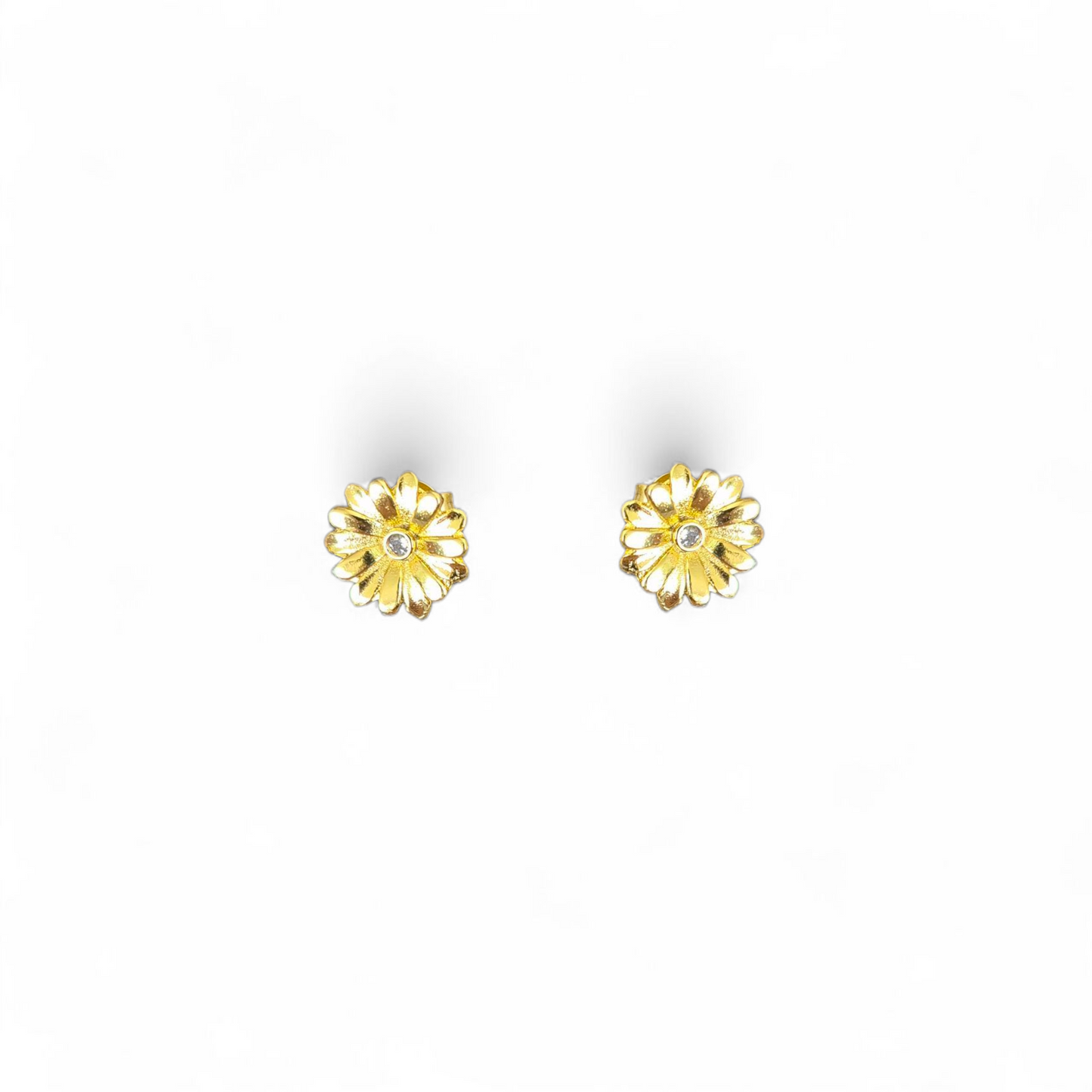 Aros Flor Margarita Pequeña - Baño de Oro