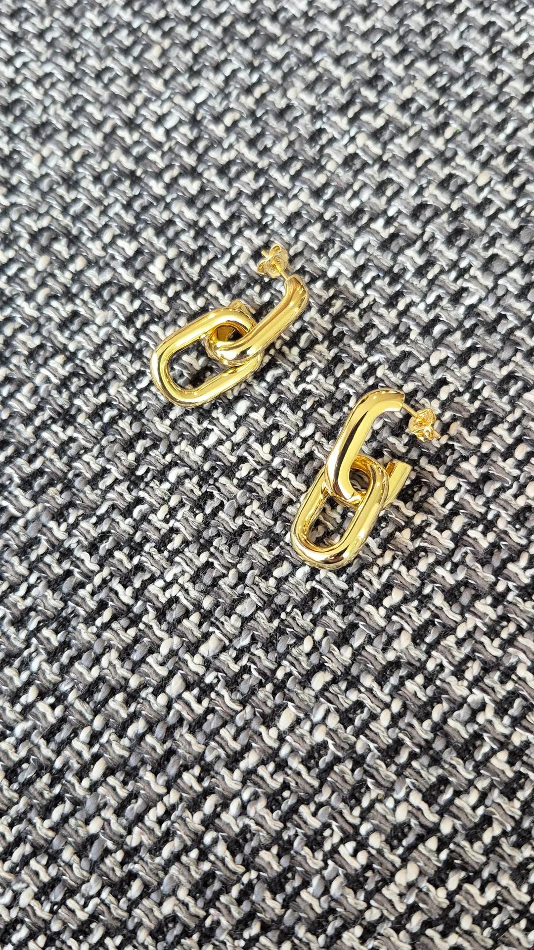 Aros Eslabones Plata 925 – Oro 18k