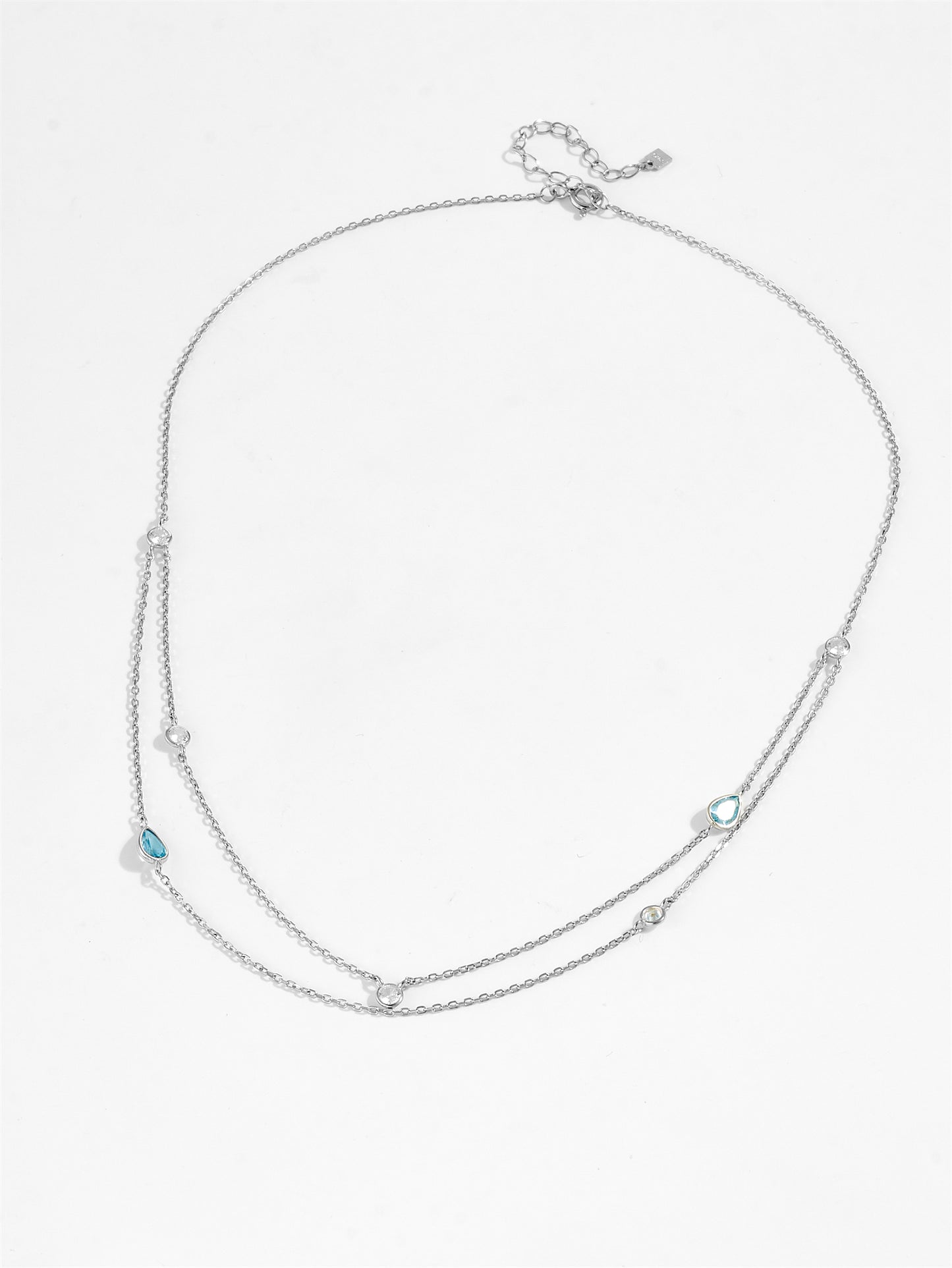 Cadena Doble Cadenas con Circones Plata 925 – Rodio