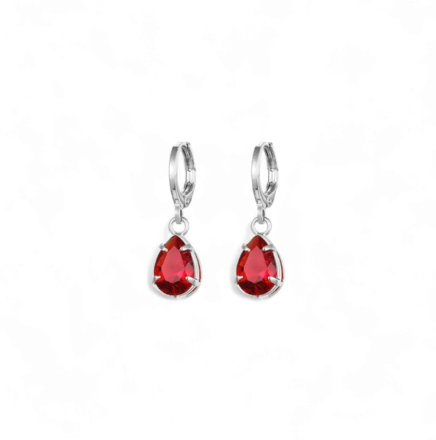 Aros Gota Rojo - Ámbar Joyas