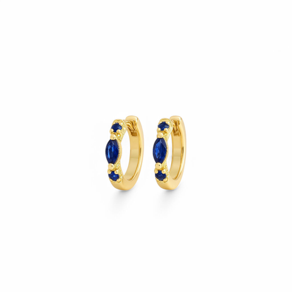Argollas Con Circones Azules Marquesa