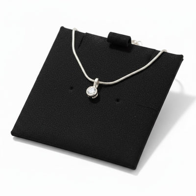 Collar Punto de Luz Bisel - Baño de Rodio