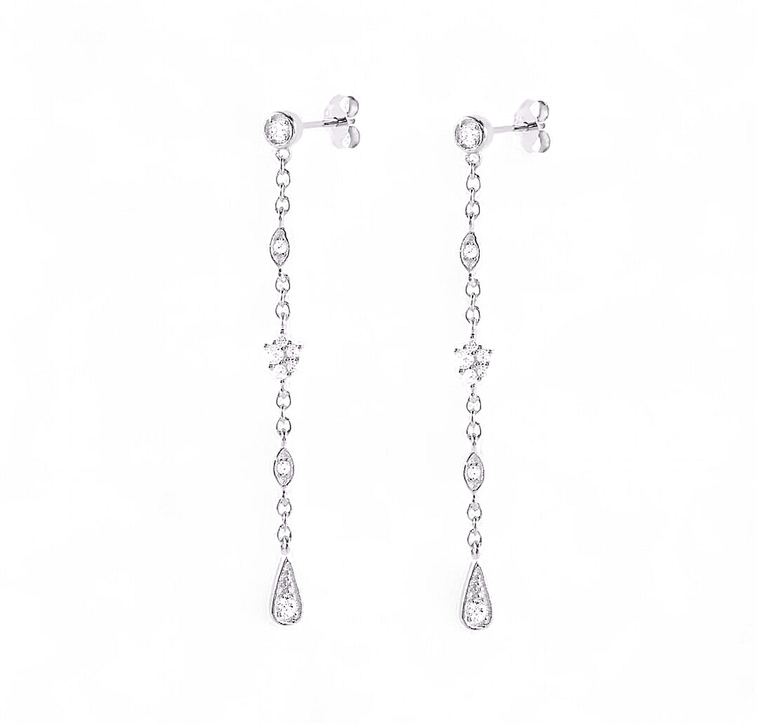 Aros Drop Shine Plata 925 – Baño de Rodio