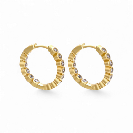 Argollas Circones Bisel Chicas (2 colores)