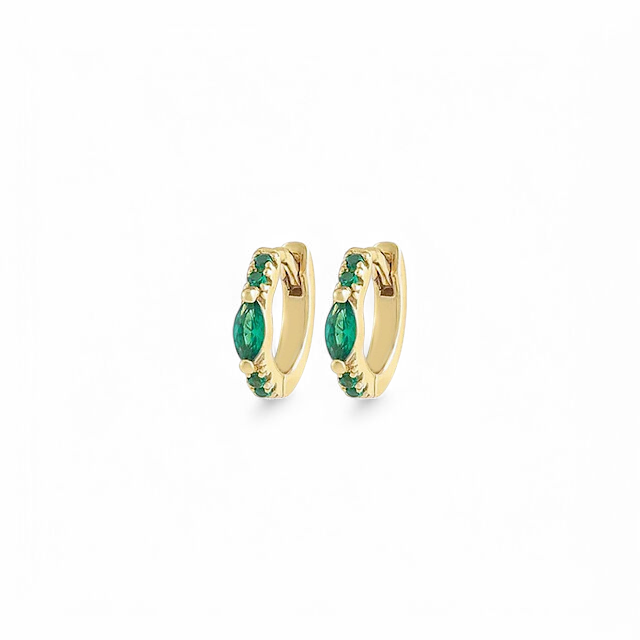 Argollas Con Circones Marquesa Verde