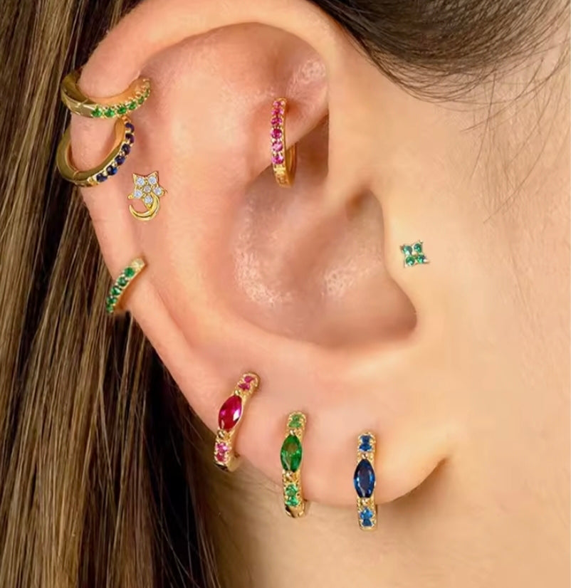 Argollas Con Circones Azules Marquesa