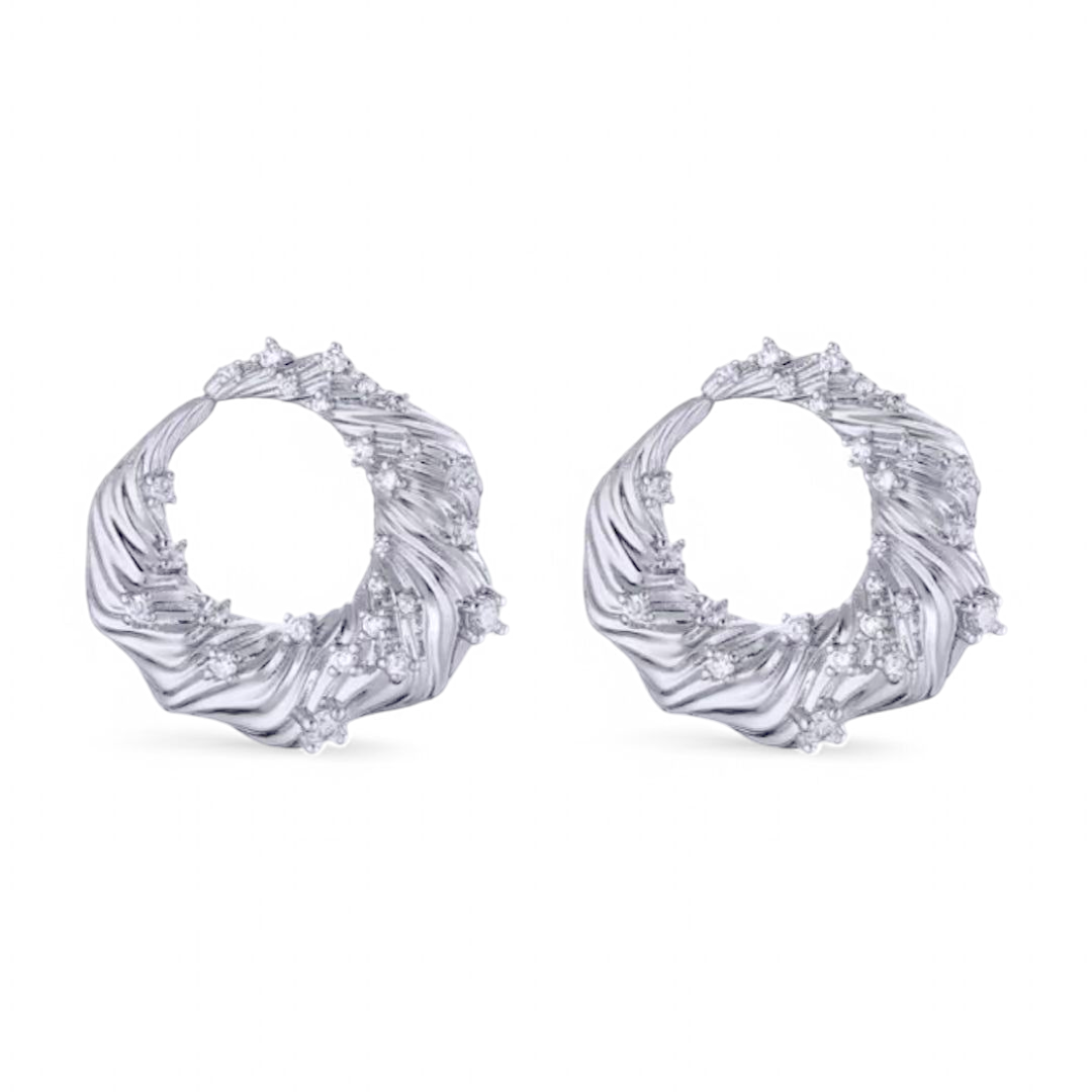 Aros Corona Circones Plateados