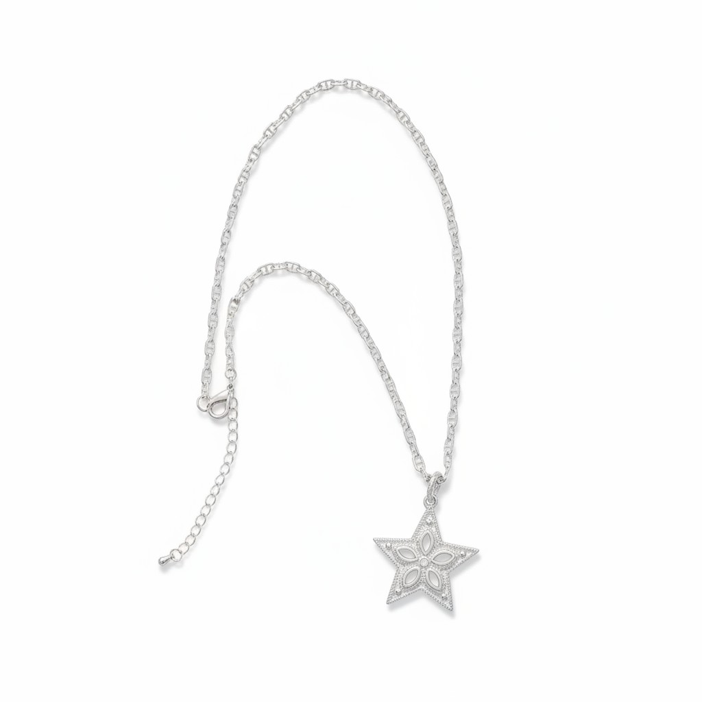 Cadena Eslabones Estrella Maxi - Baño de Plata