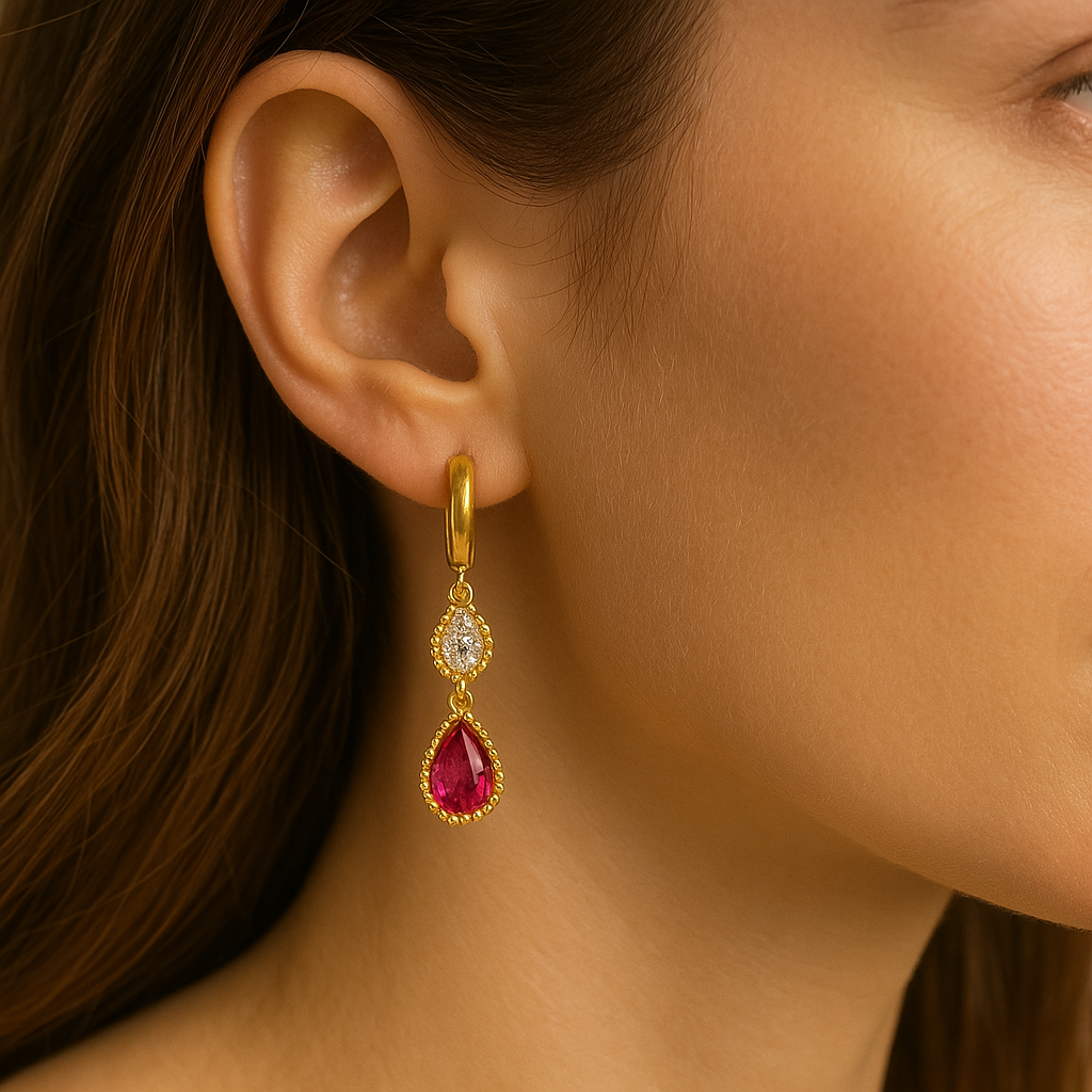 Argollas Huggies con Gota Roja