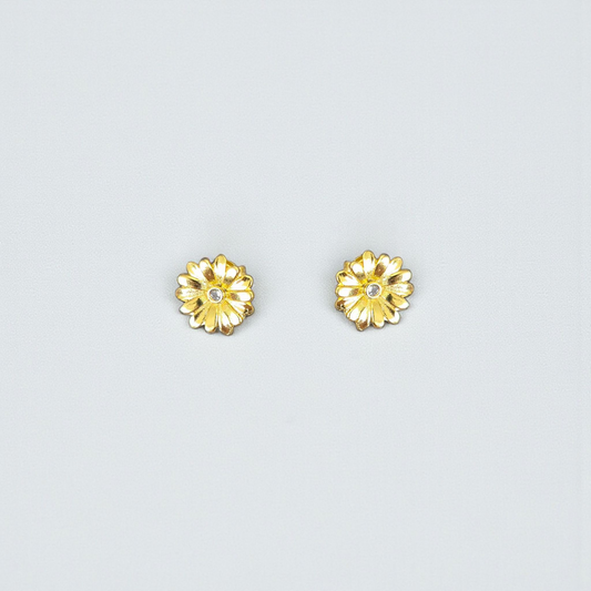 Aros Flor Margarita Pequeña - Baño de Oro