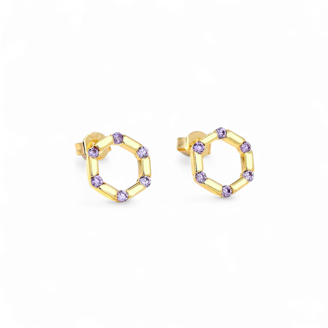 Aros Hexagonales Circones Lila
