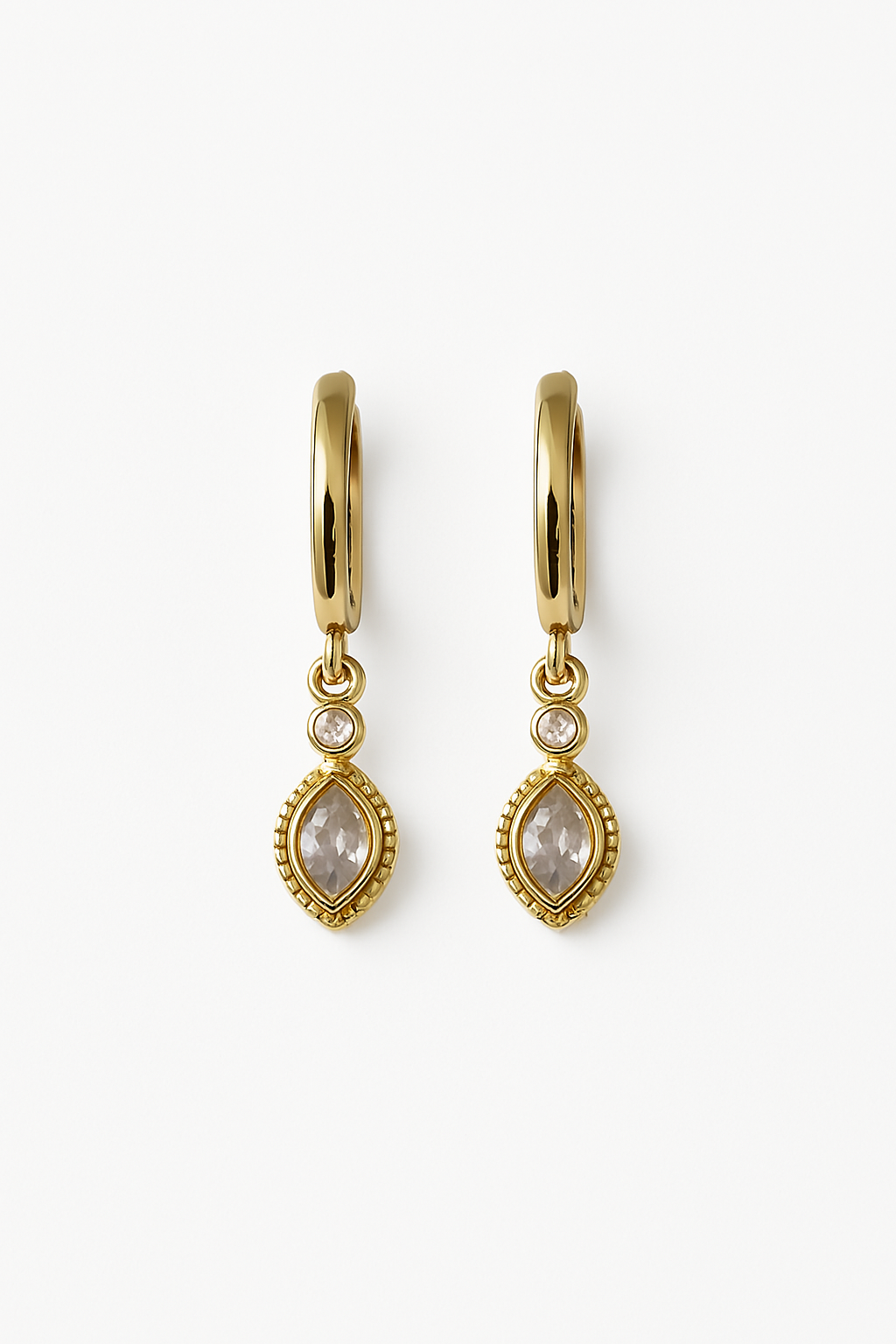 Argollas Lisas con Gota Colgante
