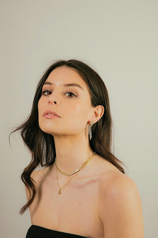 Aros de Cadenas Bicolor con Circones – Diseño Geométrico