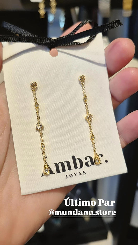 Aros Drop Shine Plata 925 – Baño de Oro 18k