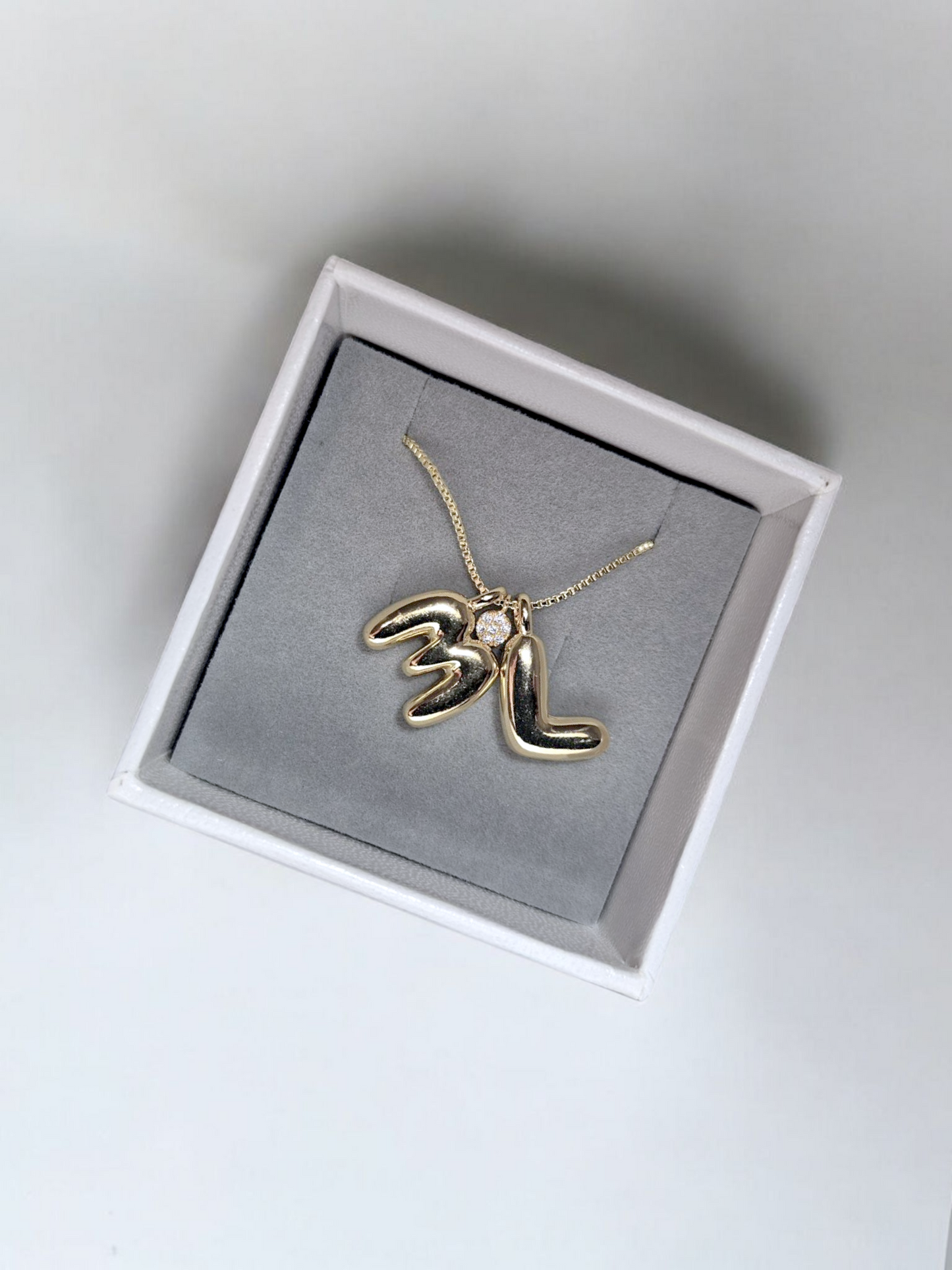 Collar con Inicial Bubble Plateado – Personalizado
