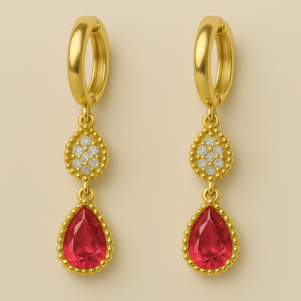 Argollas Huggies con Gota Roja