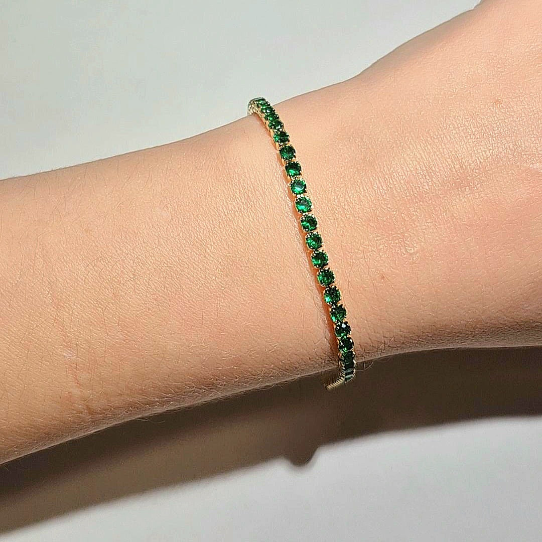 Pulsera Tennis 3mm Verde