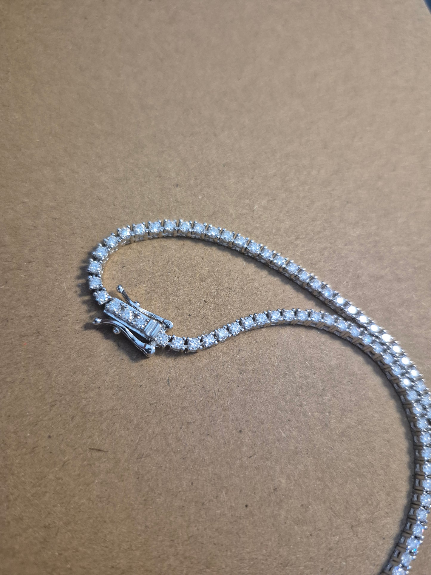Collar Tennis Moissanitas 2mm en Plata 925