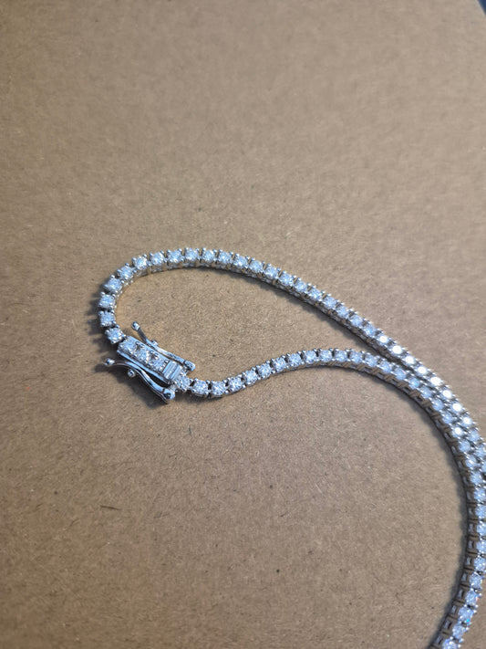 Collar Tennis Moissanitas 2mm en Plata 925