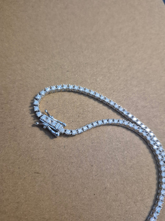 Collar Tennis Moissanita 2mm – Plata 925 - Ámbar Joyas (foto 2)