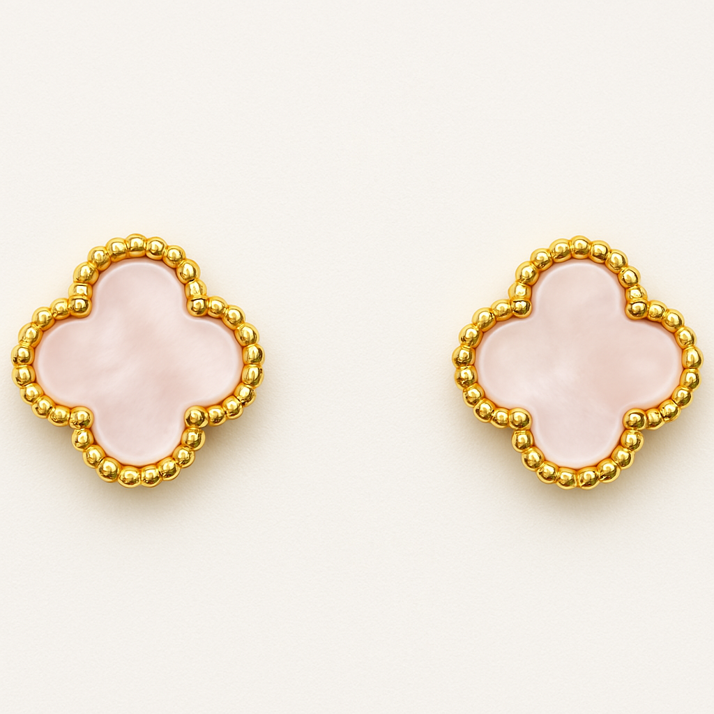 Aros Sweet Clovers Nacar Trébol Rosado