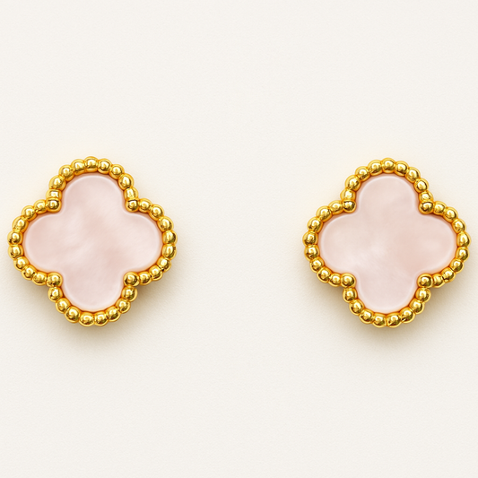 Aros Sweet Clovers Nacar Trébol Rosado