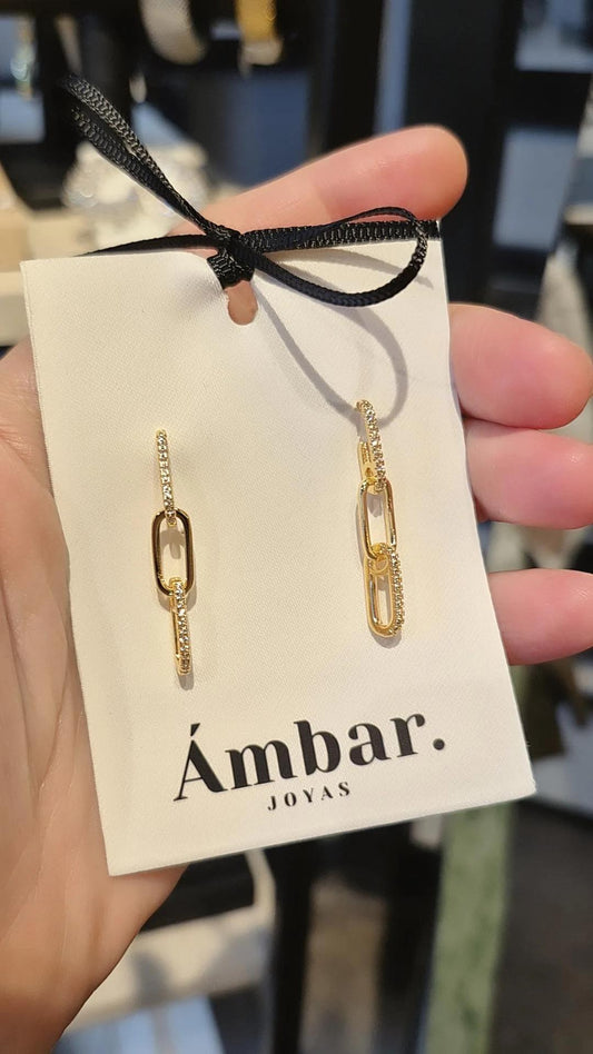 Aros Paper Clip Circones - Plata 925